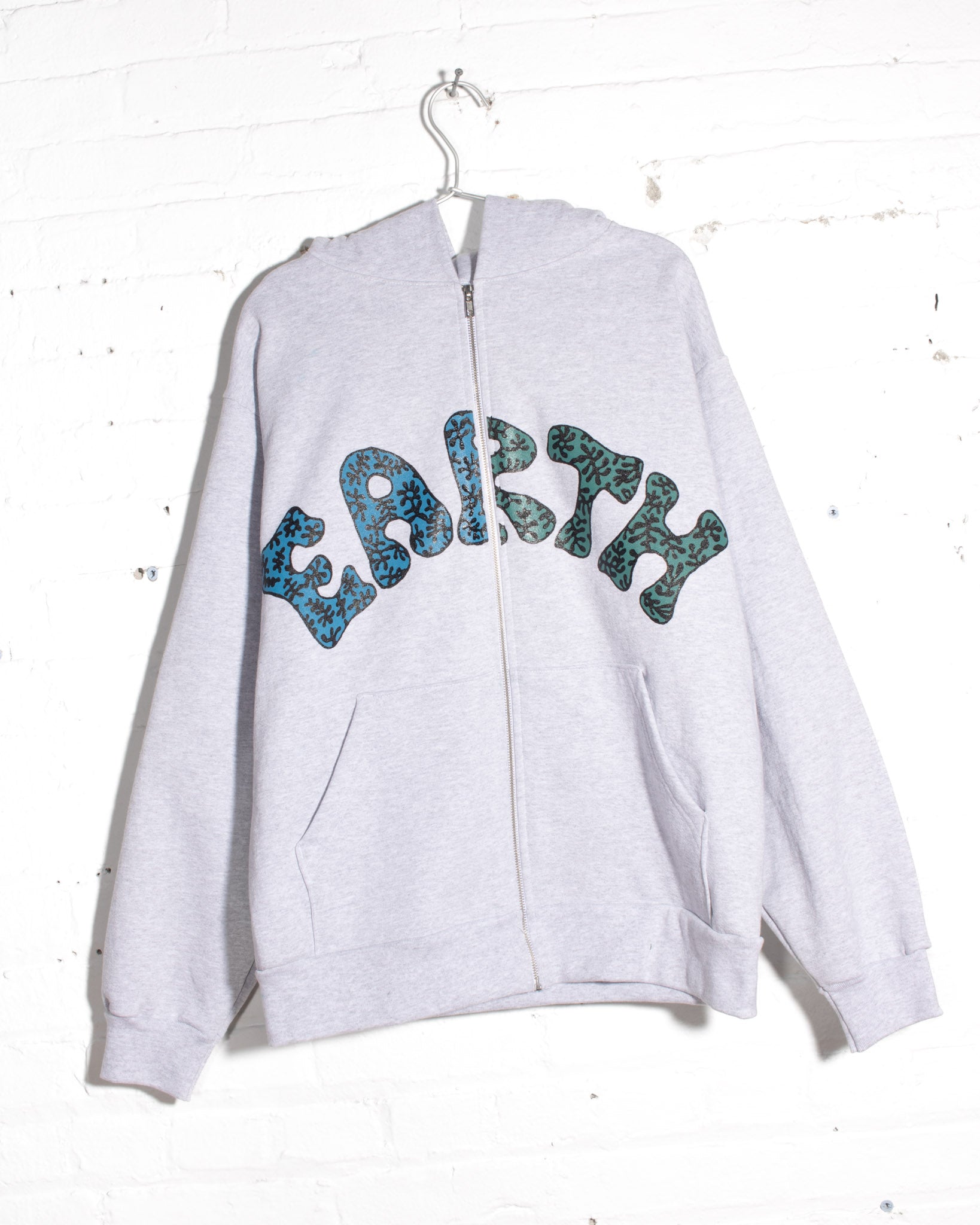 EARTH zip hoodie - ash