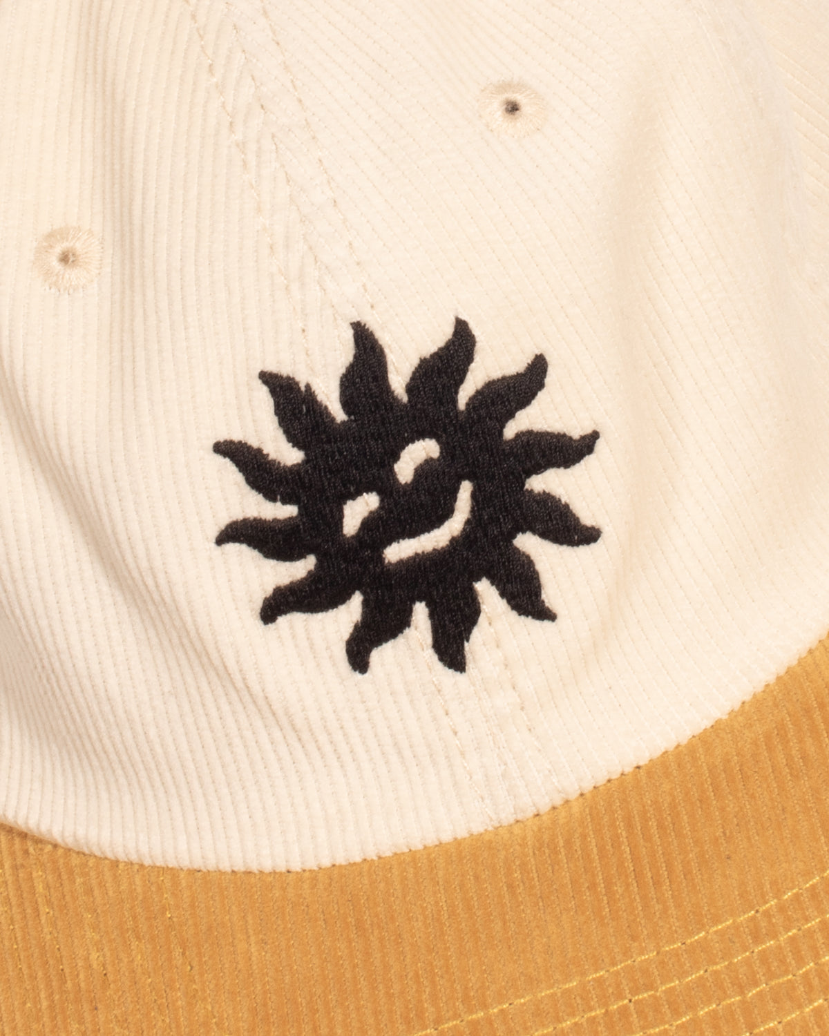 SUN corduroy hat - yellow/white
