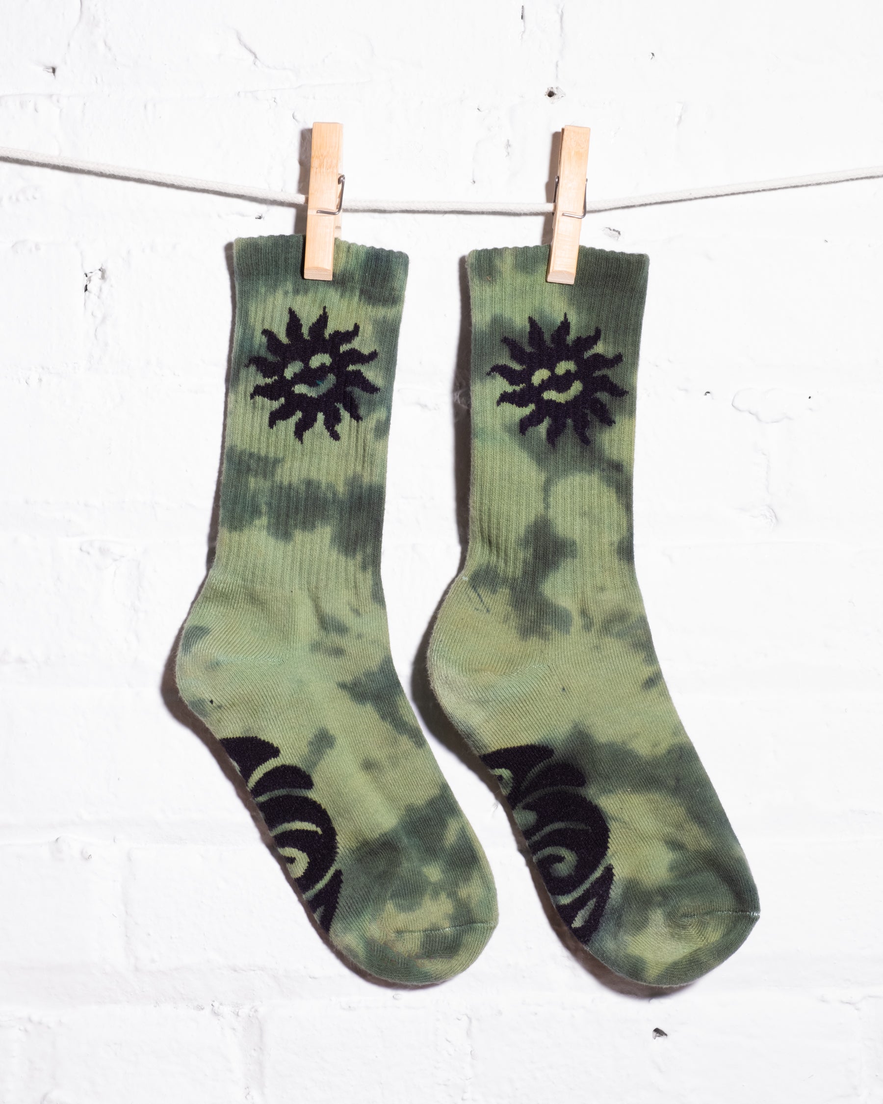 SUN socks - green tie-dye