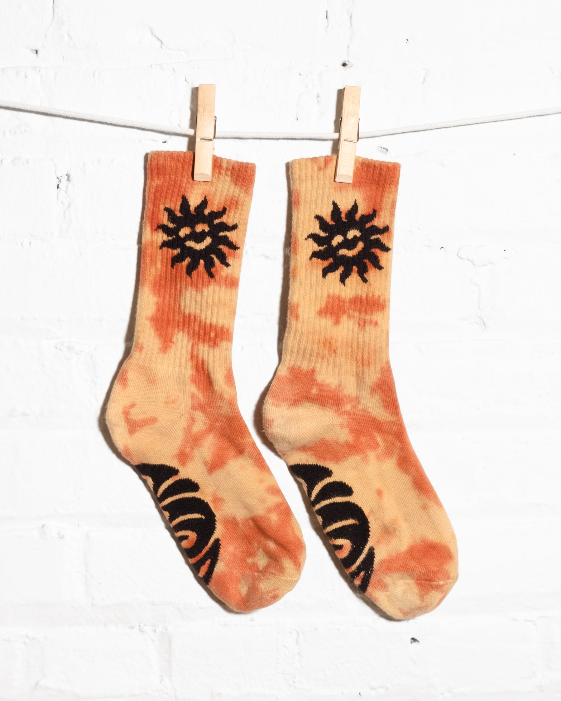 SUN socks - orange tie-dye