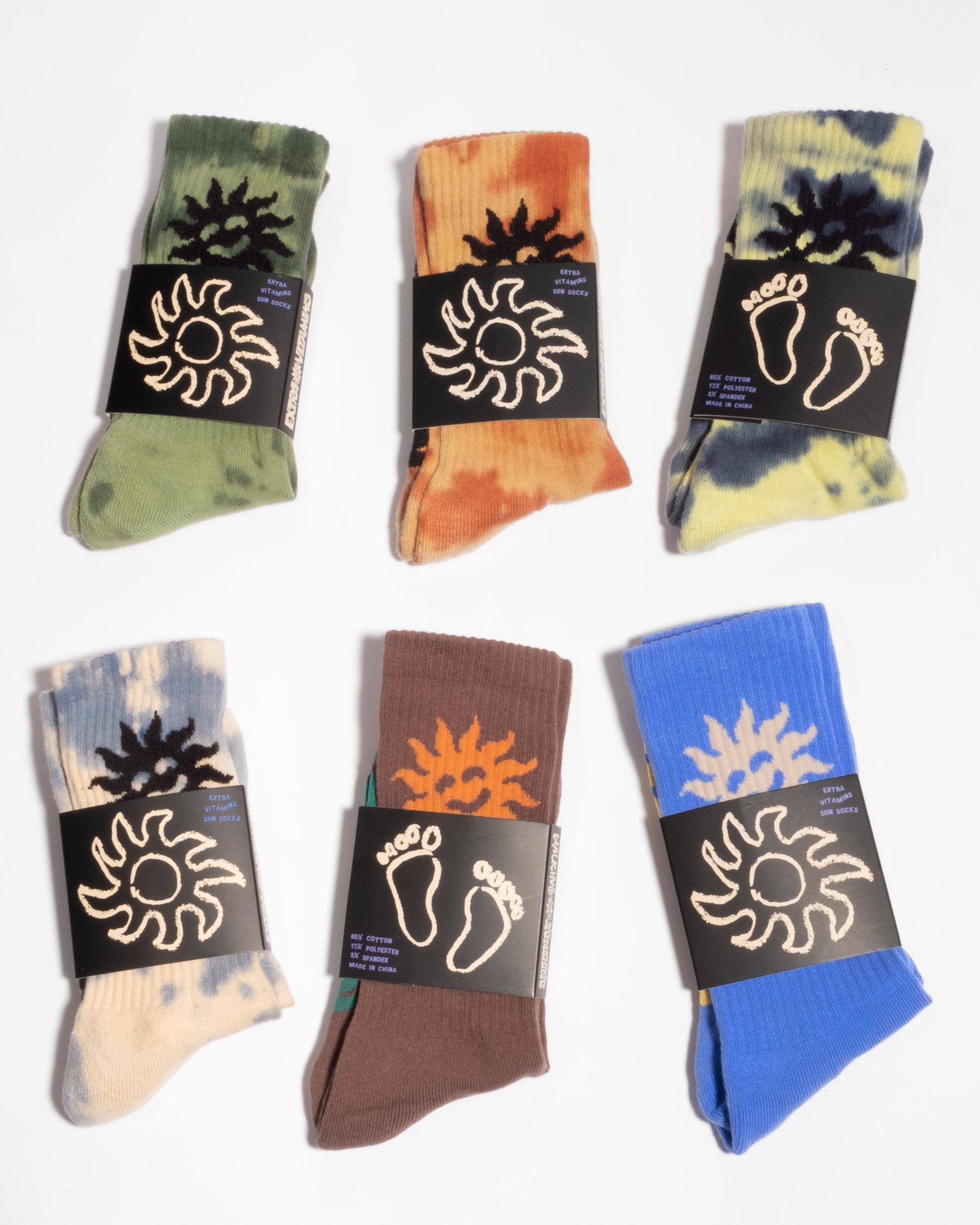 SUN socks - orange tie-dye