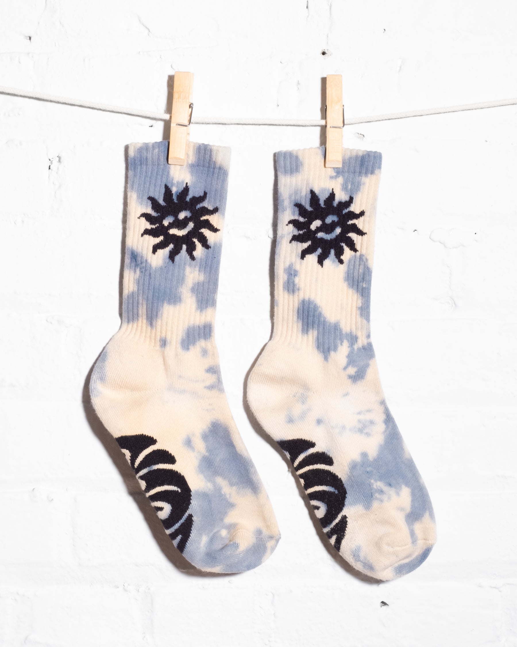 SUN socks - blue tie-dye