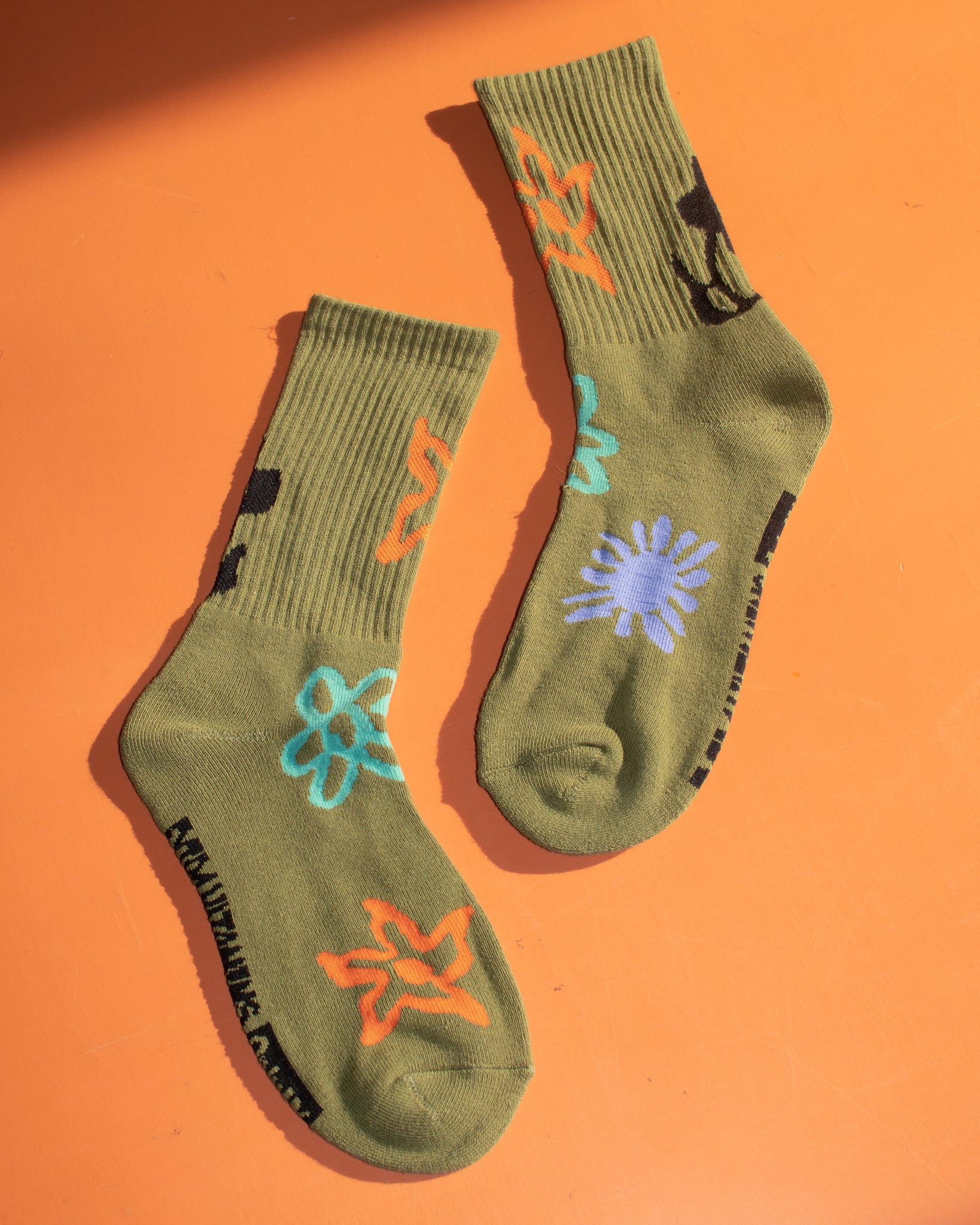 FLOWER socks - olive