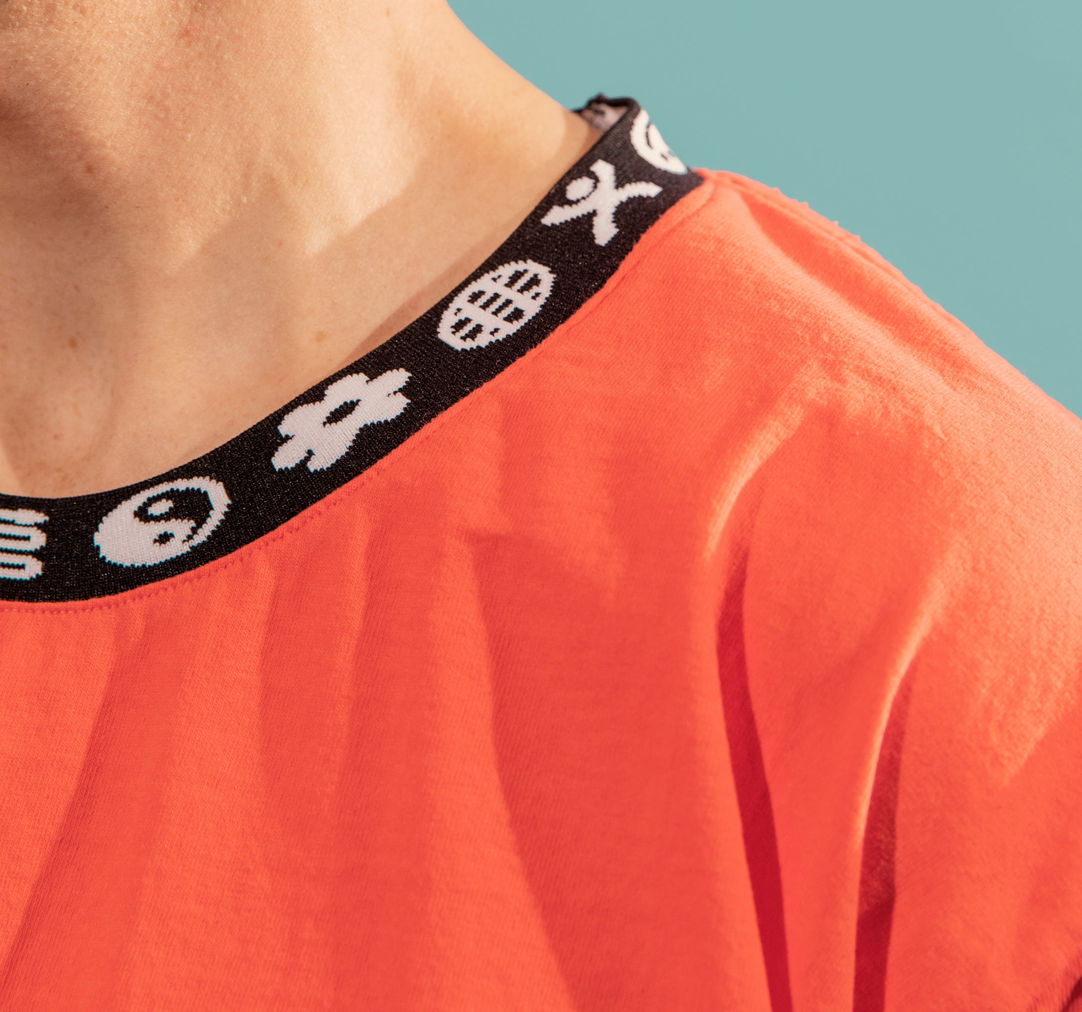 Symbol Collar T-Shirt - orange